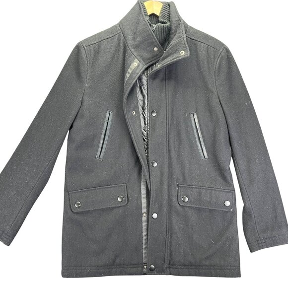 Kenneth Cole Mens Wool Blend Jacket Coat Black Size S - Picture 1 of 15